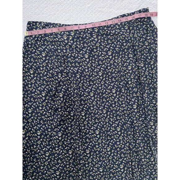 LOFT Outlet Floral Midi Skirt Navy Blue Yellow Green Size 16 NWT Flowy Boho - Picture 4 of 7